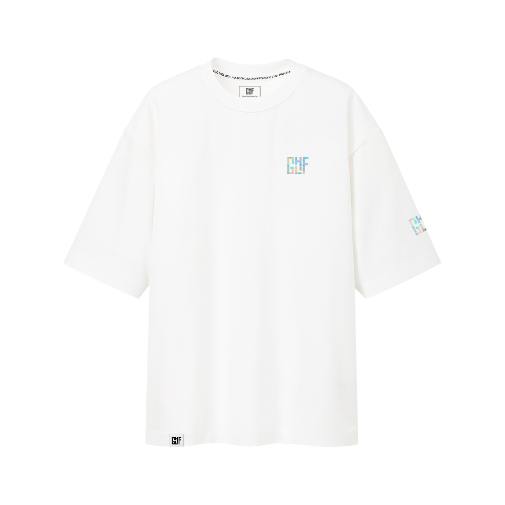 FragON - Holografic Logo Oversize T-shirt White, S/M