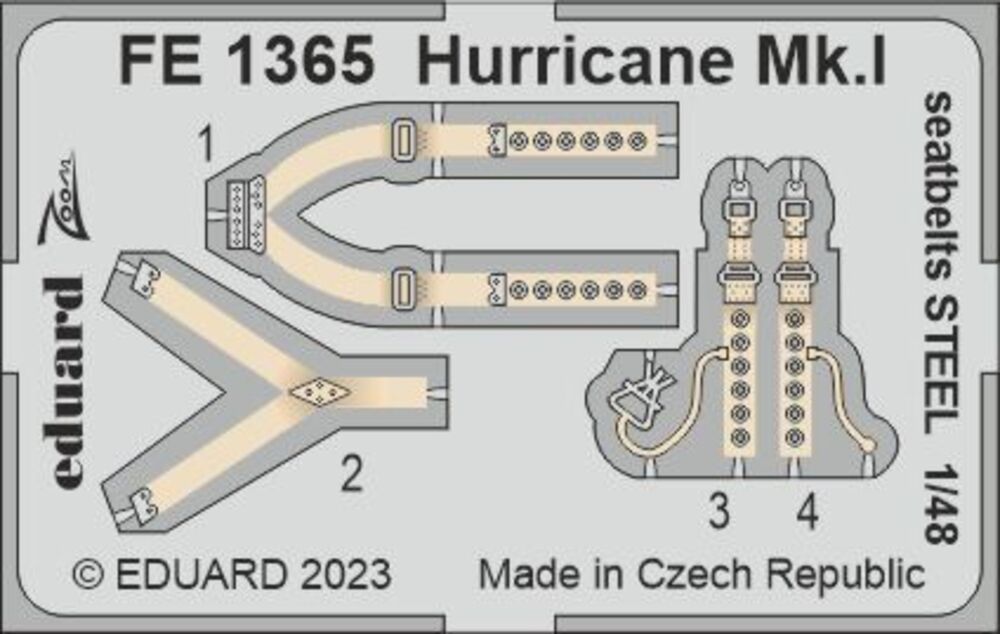 Hurricane Mk.I seatbelts STEEL 1/48 HOBBY BOSS