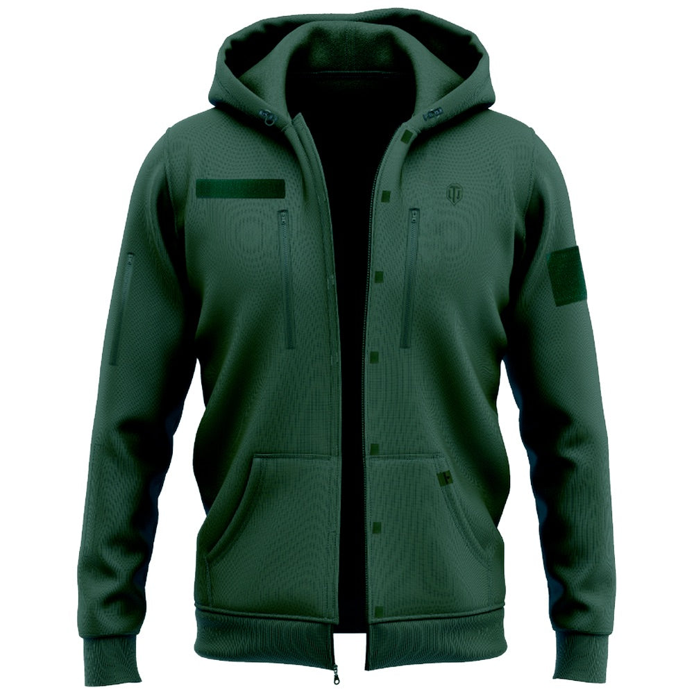 World of Tanks Zip hoodie with patches green, 3XL