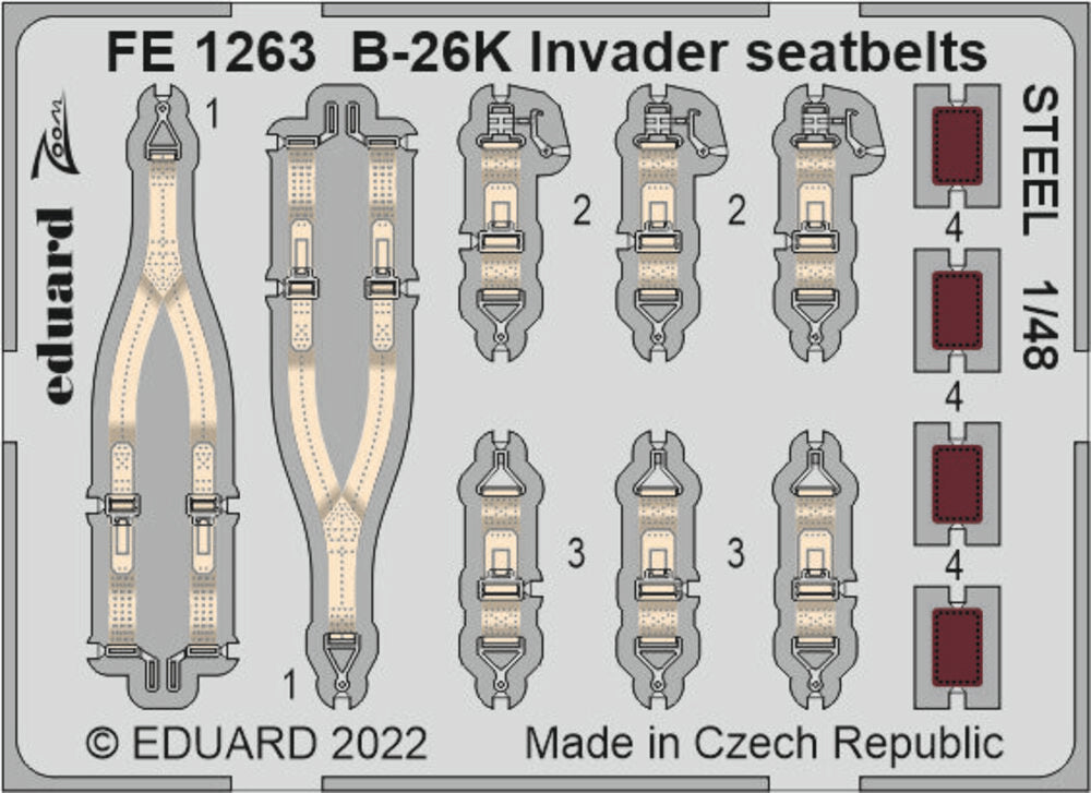 B-26K Invader seatbelts STEEL for ICM