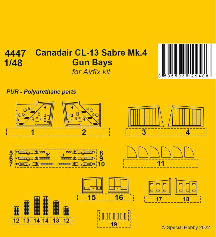 Canadair CL-13 Sabre Mk.4 Gun Bays 1/48 / for Airfix kit