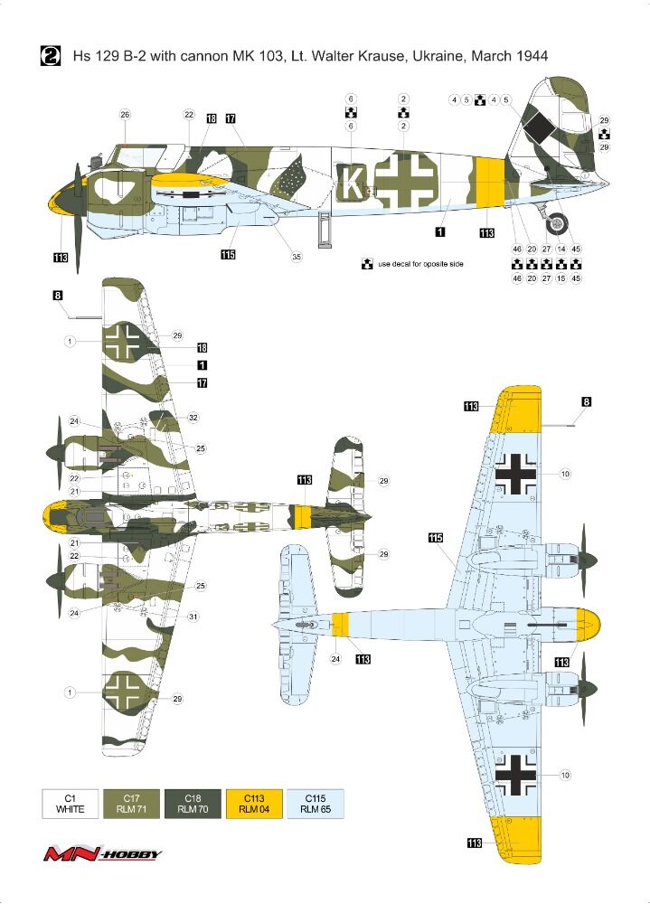 Henschel Hs- 129B-2 with cannon MK 101& MK103