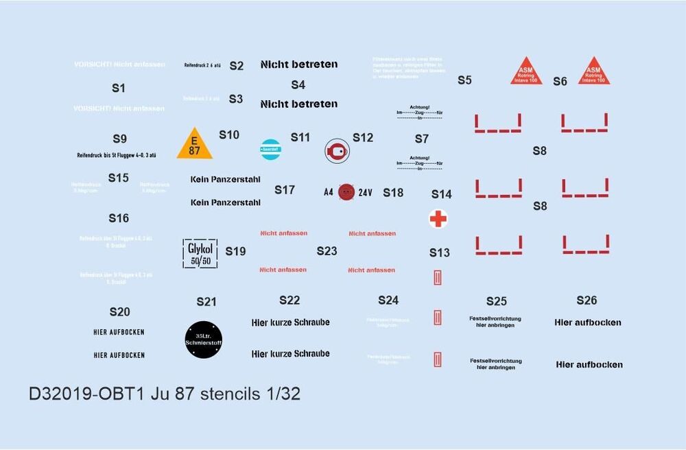 Ju 87 stencils for HASEGAWA/TRUMPETER/REVELL
