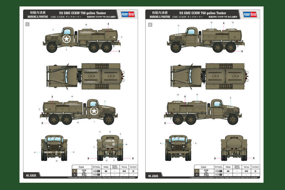 US GMC CCKW 750 gallon Tanker Version