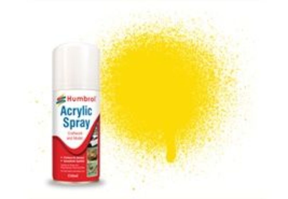 HUMBROL ACRYLIC HOBBY SPRAY 150ML No 69 Yellow