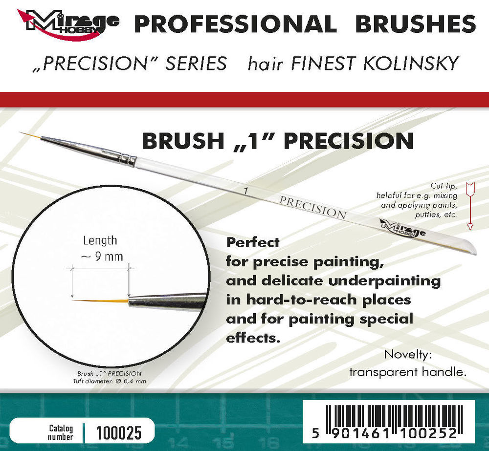 MIRAGE BRUSH PRECISION KOLINSKY SIZE 1