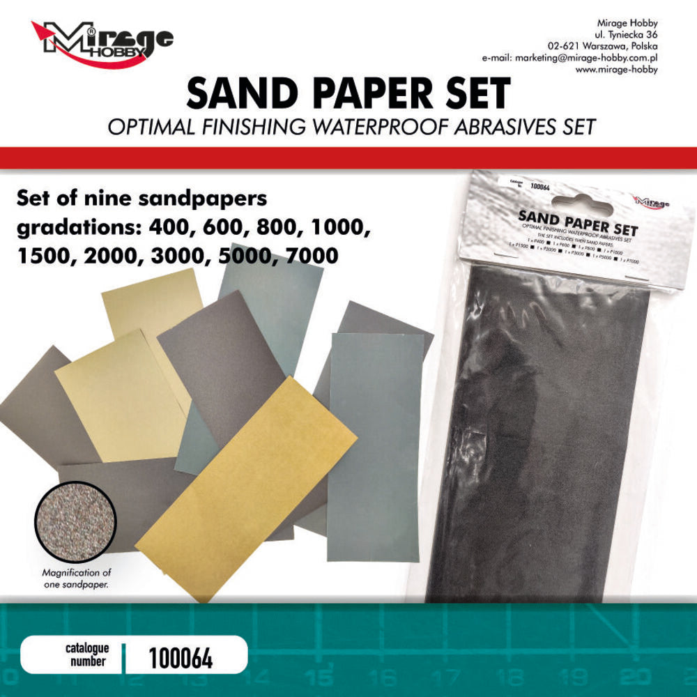 MIRAGE SAND PAPER (9 pcs: 400, 600, 800, 1000, 1500, 2000, 3000, 5000, 7000,)