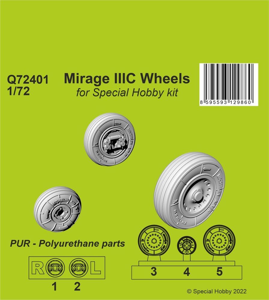 Mirage IIIC Wheels for Special Hobby kit