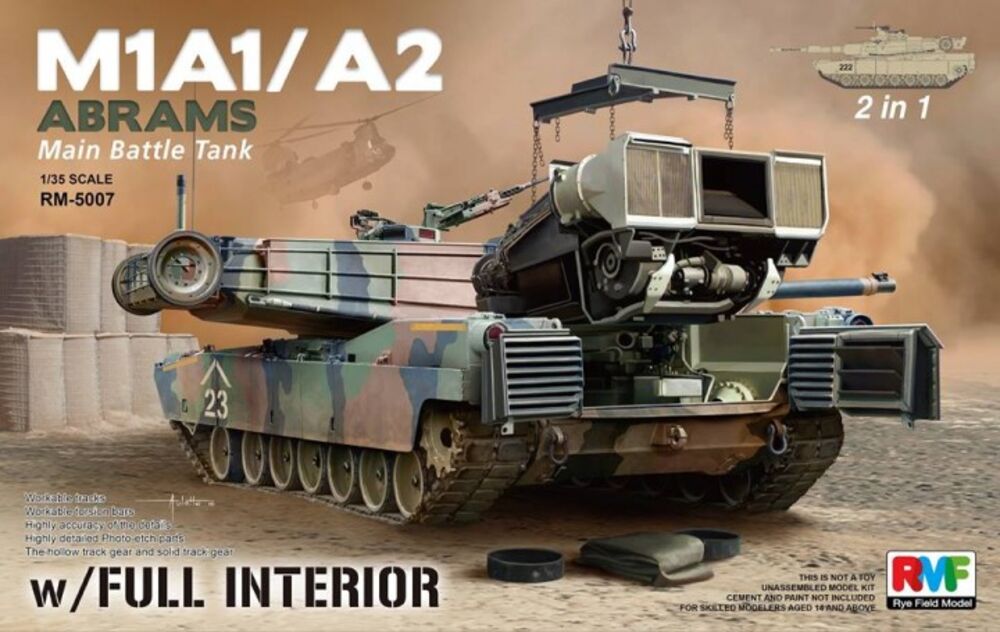 M1A1/ A2 Abrams w/Full Interior 2 in 1