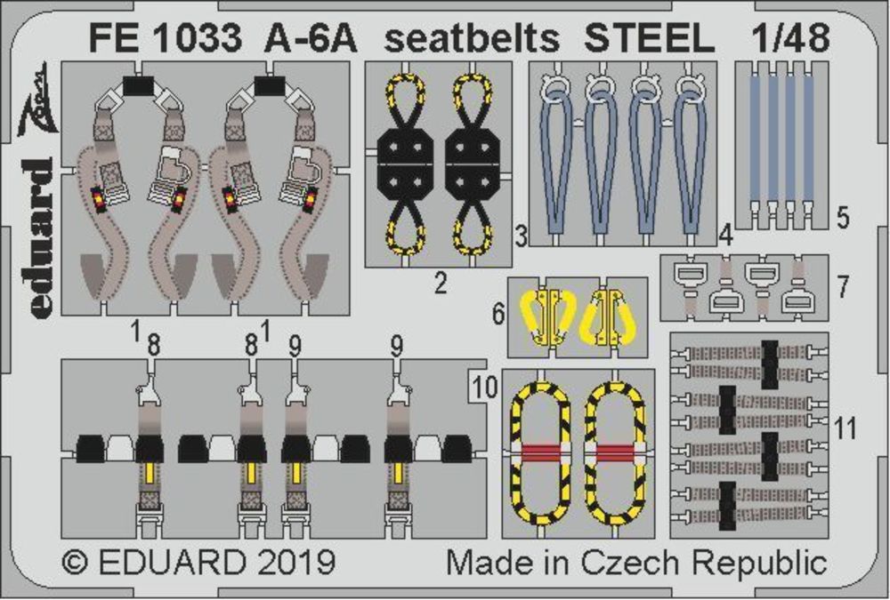 A-6A seatbelts STEEL for Hobby Boss