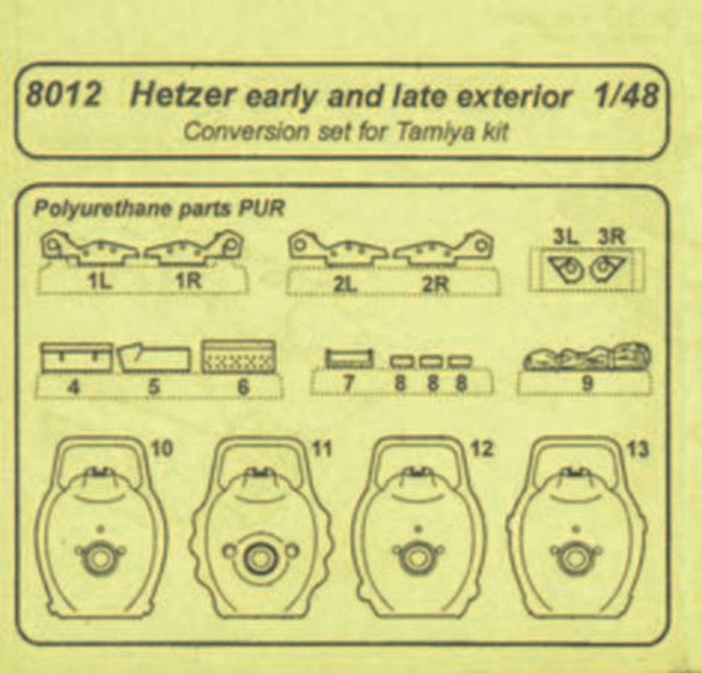 Hetzer early and late��exterior f��r Tamiya Bausatz