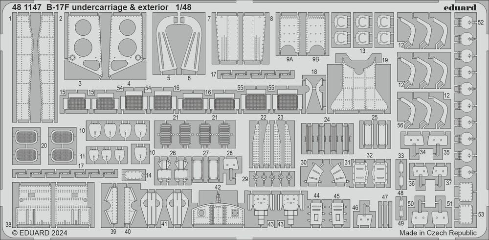 B-17F undercarriage & exterior 1/48