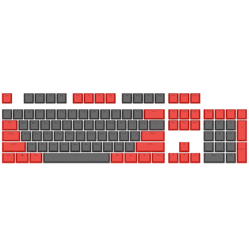 Dark Project KS-42 Keycaps PBT, ENG/RU/UA, Gray / Red