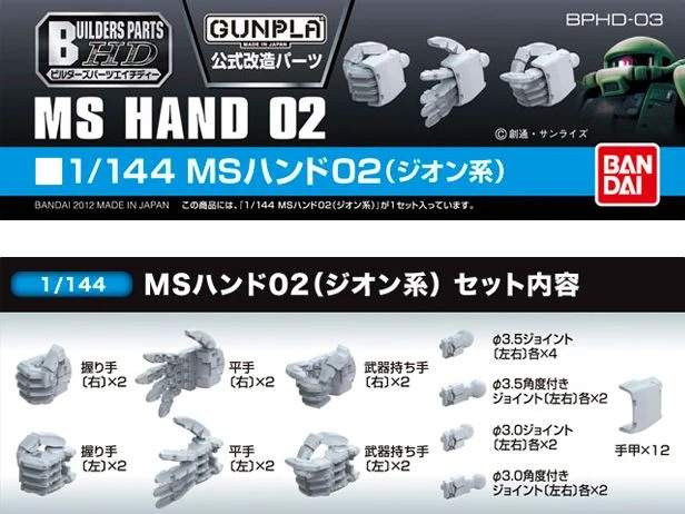 Builders Parts BPHD-03 ZEON MS Hand 02 (1/144)
