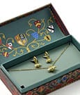 Harry Potter: Quidditch Golden Snitch Necklace and Earrings Gift Set (Golden Tone)