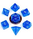 FanRoll Mini Dice Set Stardust Blue with Silver Numbers (7)
