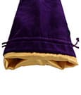 FanRoll Dice Bag Velvet Purple with Golden Satin Large