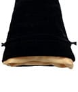 FanRoll Dice Bag Velvet Black with Gold Satin Small