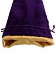 FanRoll Dice Bag Velvet Purple with Gold Satin Small