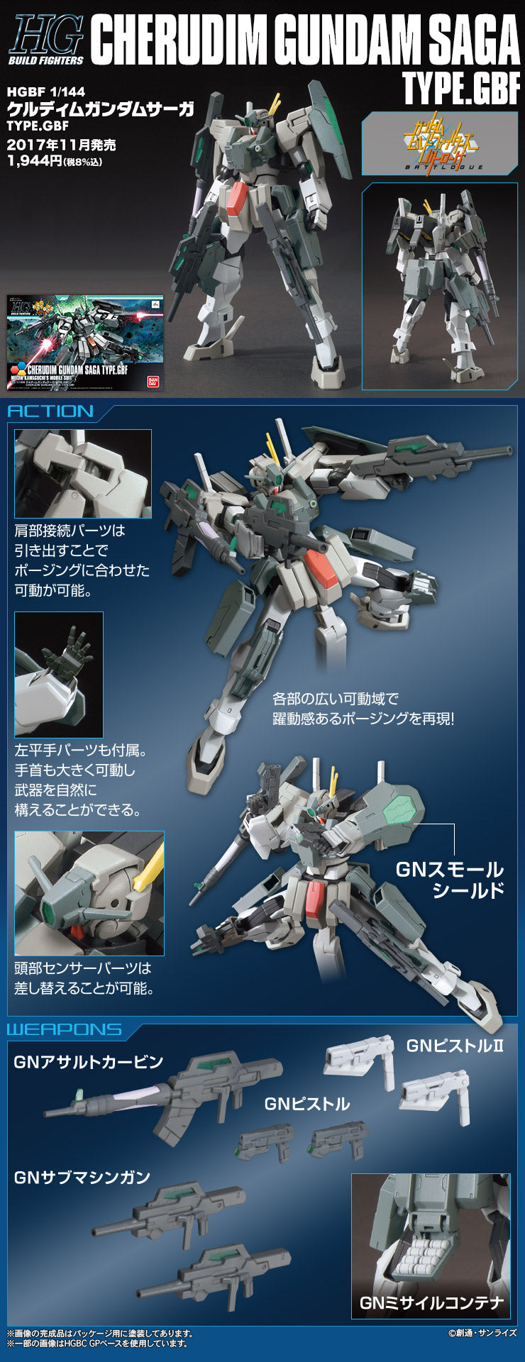 HGBF 1/144 Cherudim Gundam Saga TYPE.GBF