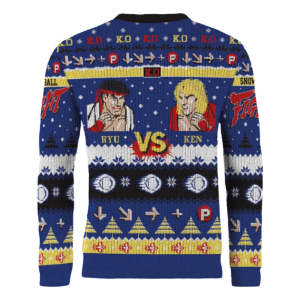 Street Fighter Christmas Sweater Ryu & Ken Size S