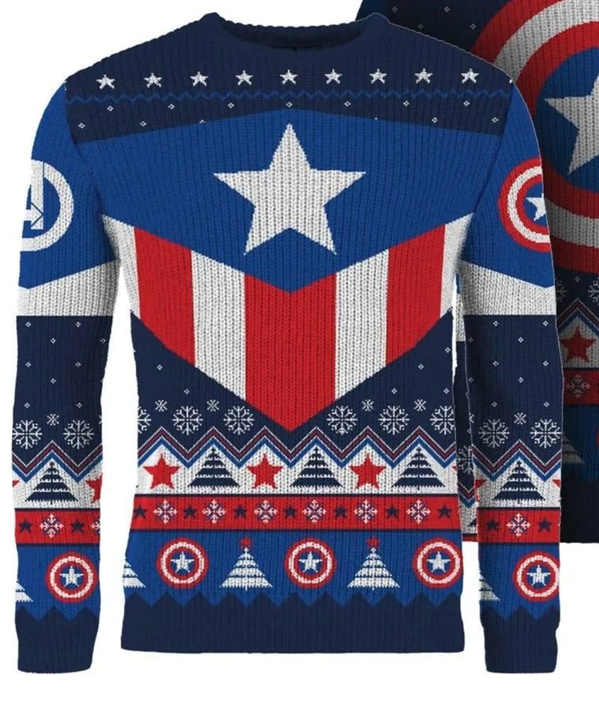 Captain America Christmas Sweater Size M