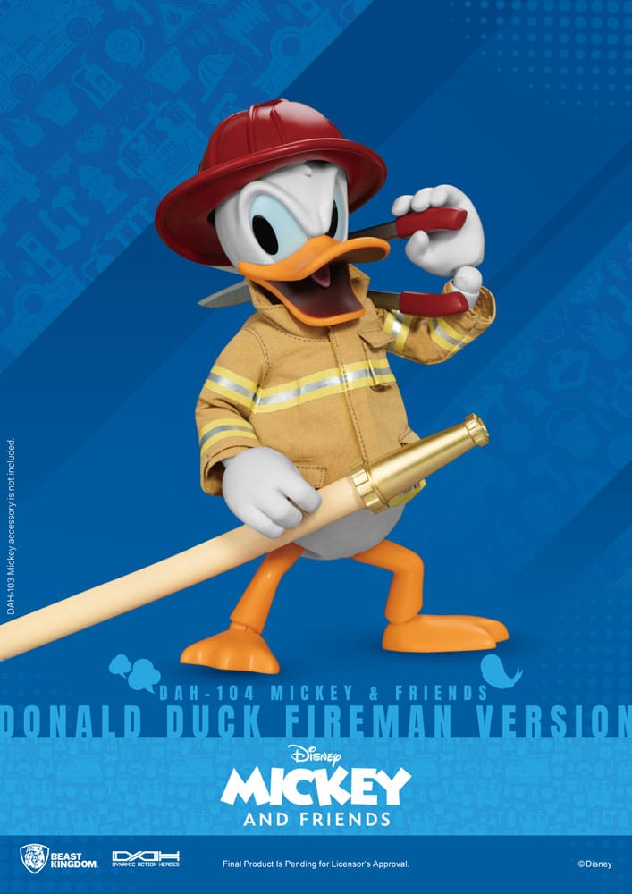 Mickey &amp; Friends Dynamic 8ction Heroes Action Figure 1/9 Donald Duck Fireman Ver. 24 cm