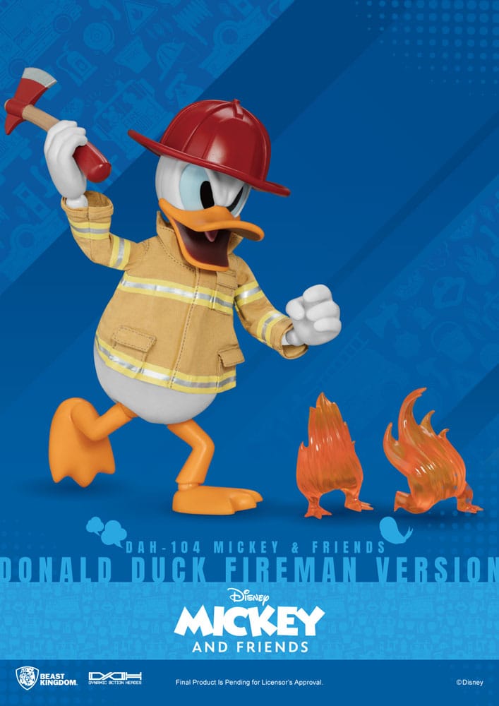 Mickey &amp; Friends Dynamic 8ction Heroes Action Figure 1/9 Donald Duck Fireman Ver. 24 cm