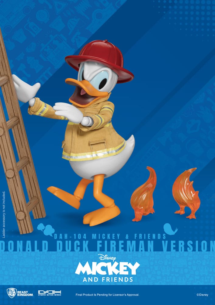 Mickey &amp; Friends Dynamic 8ction Heroes Action Figure 1/9 Donald Duck Fireman Ver. 24 cm