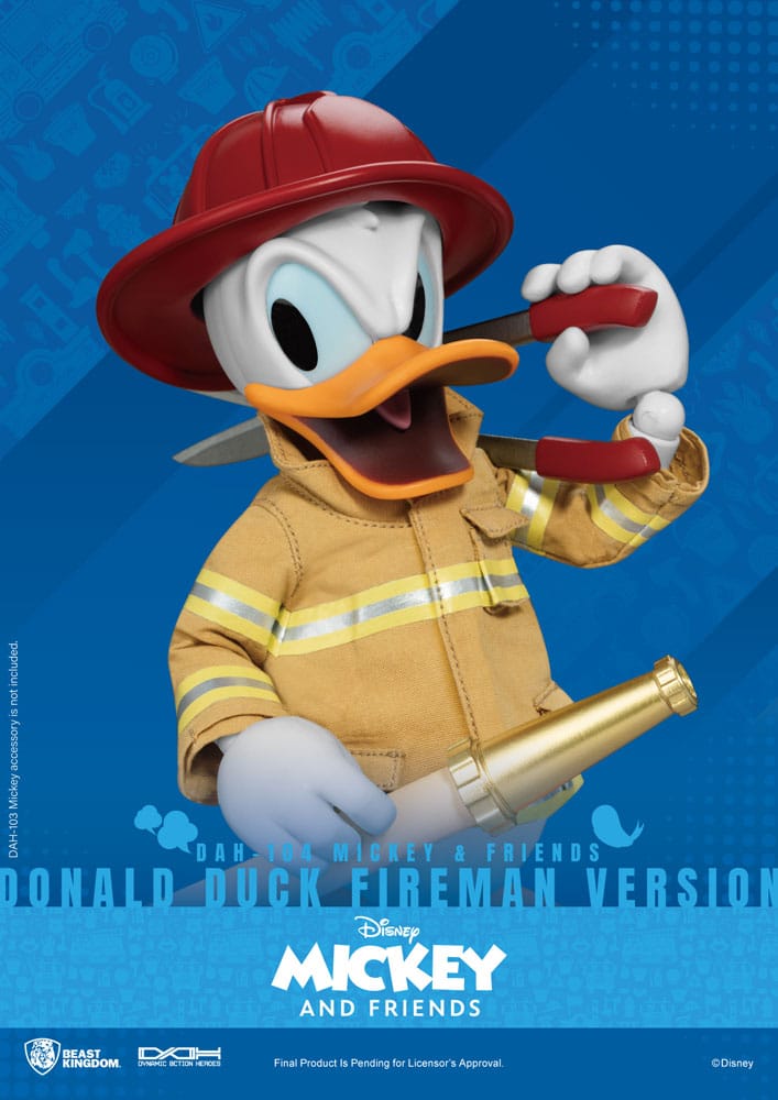 Mickey &amp; Friends Dynamic 8ction Heroes Action Figure 1/9 Donald Duck Fireman Ver. 24 cm