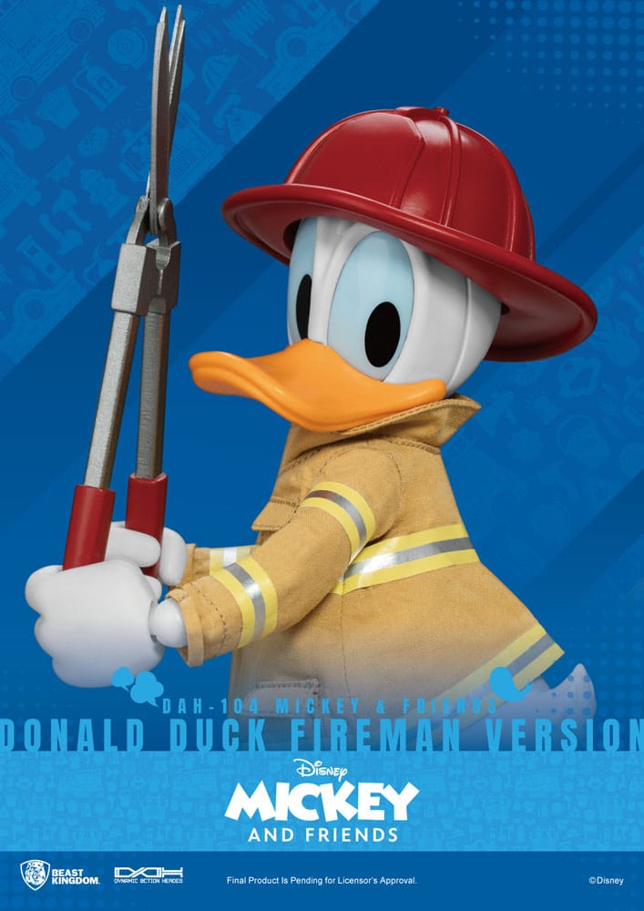 Mickey &amp; Friends Dynamic 8ction Heroes Action Figure 1/9 Donald Duck Fireman Ver. 24 cm