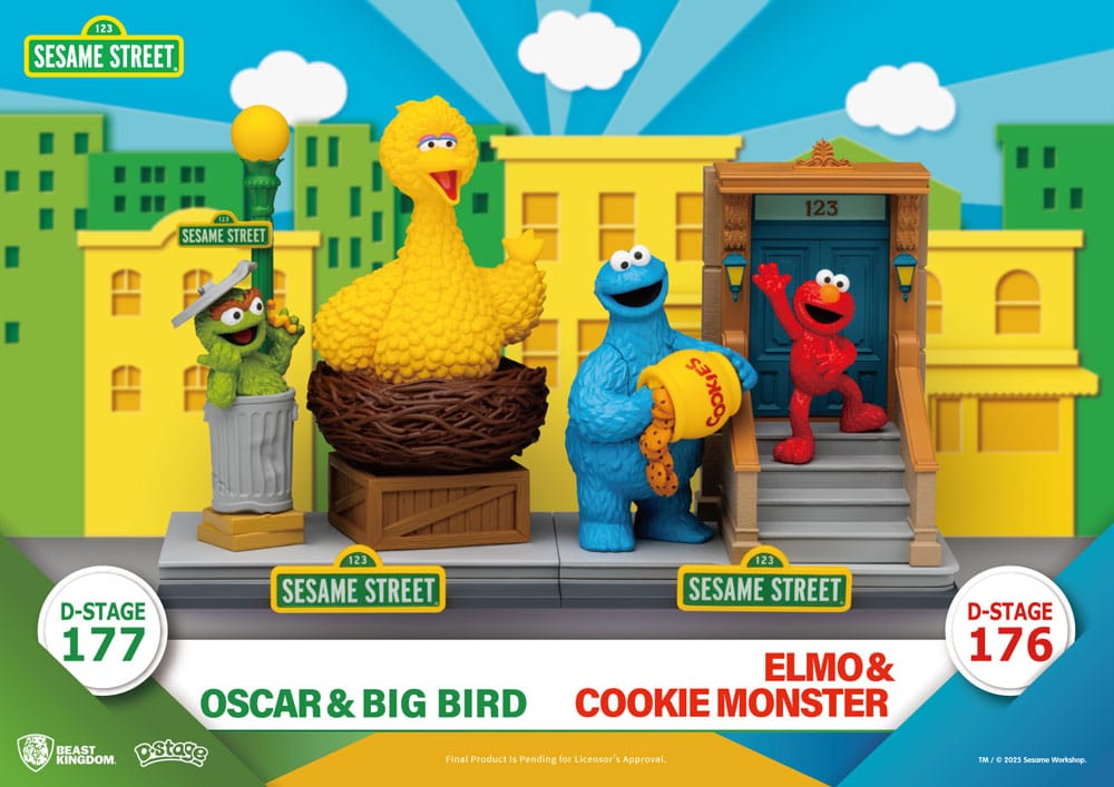 Sesame Street D-Stage PVC Statue Oscar & Big Bird 12 cm