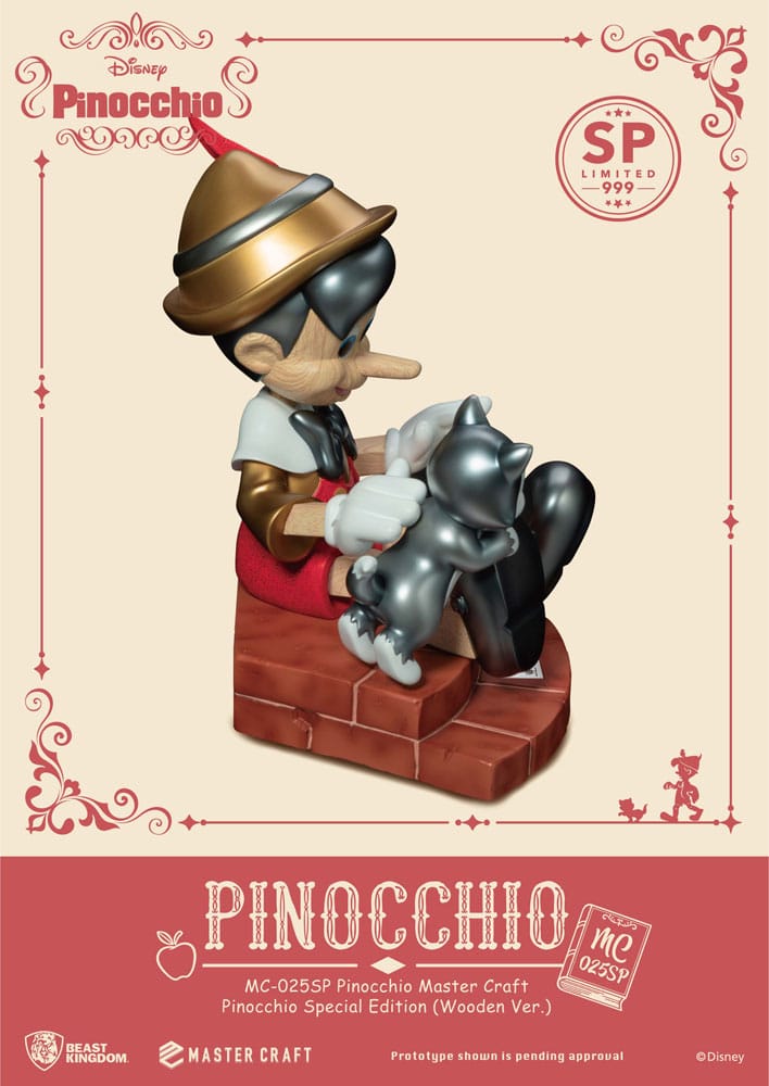 Disney Master Craft Statue Pinocchio aus Holz Ver. Sonderedition 27 cm