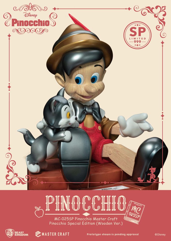 Disney Master Craft Statue Pinocchio aus Holz Ver. Sonderedition 27 cm