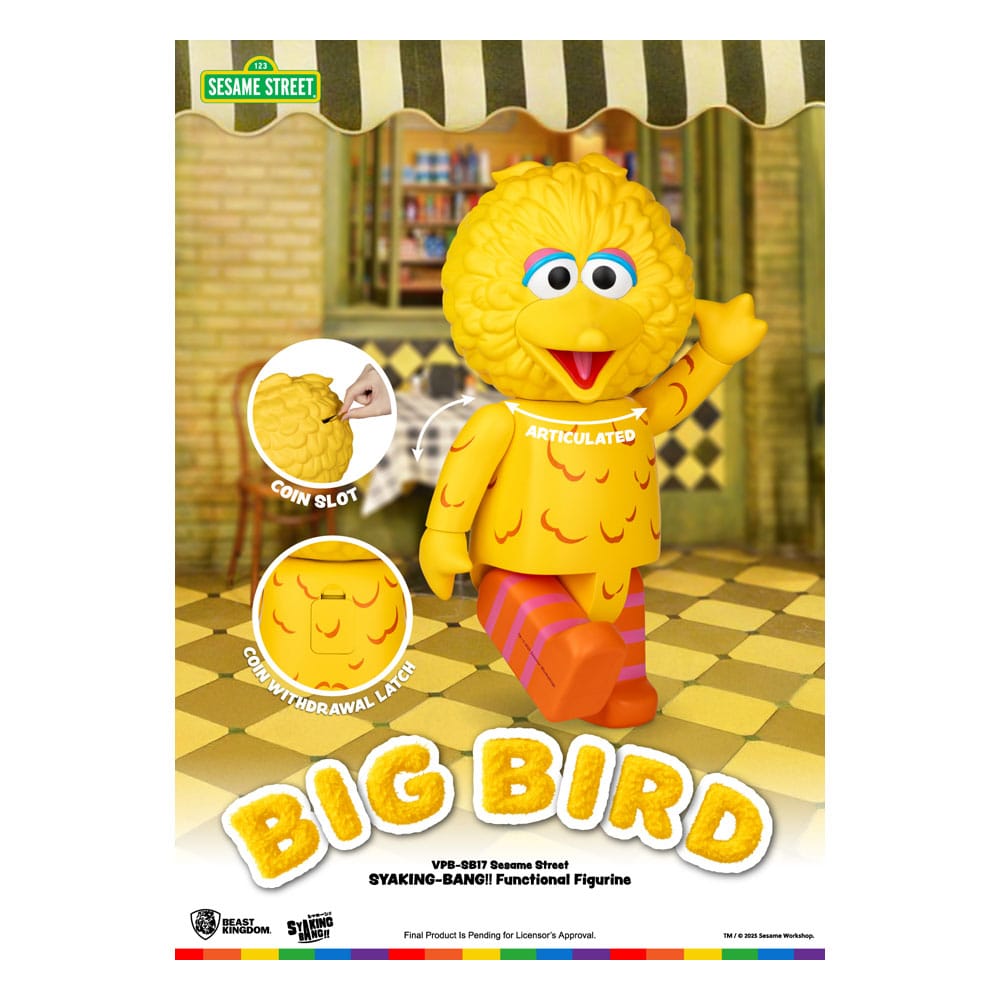 Sesame Street Syaking Bang Series PVC coin bank Big Bird 49 cm