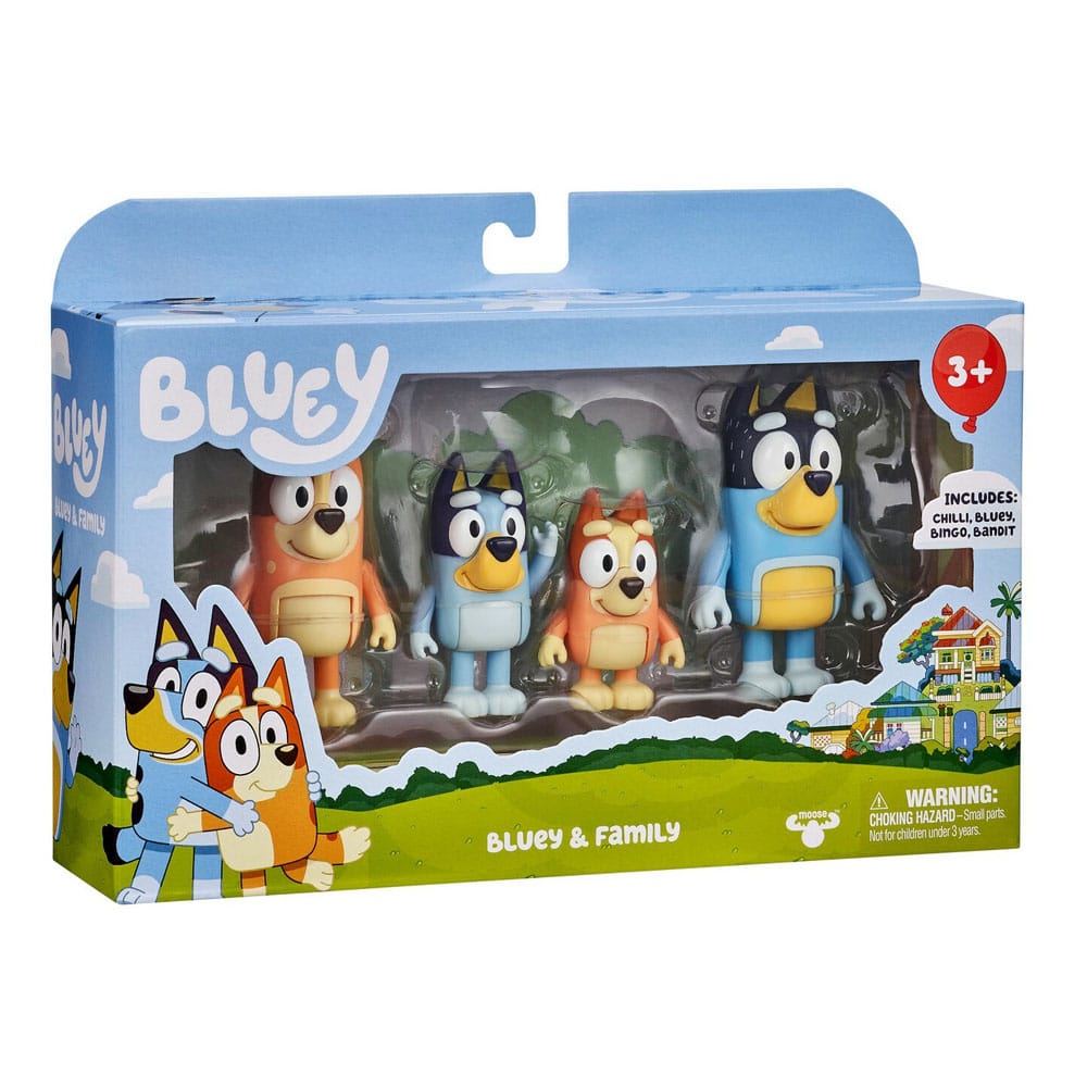 Blaue Actionfiguren im 4er-Pack