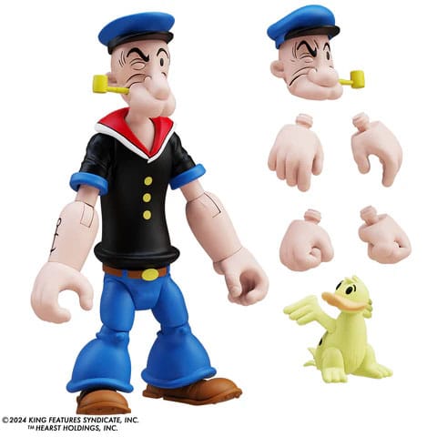 Popeye Actionfigur Wave 03 Popeye 1. Auftritt Schwarzes Hemd