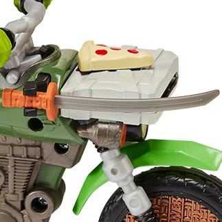 Teenage Mutant Ninja Turtles: Mutant Mayhem Drive N Kick Action Figure Leonardo & Motorcycle 11 cm