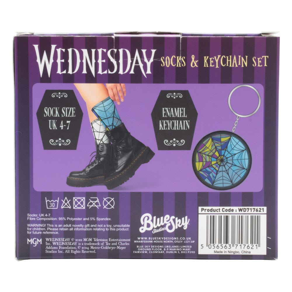 Wednesday Keychain & Socks Set