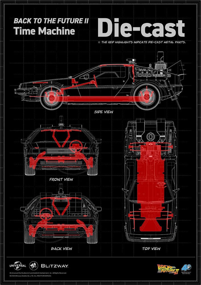 Back to the Future II Premium UMS vehicle 1/6 Time Machine 74 cm