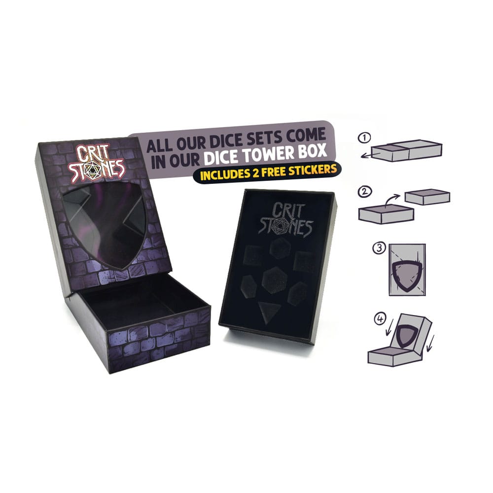 CritStones Metal Dice Set Gorgon Gaze (7)