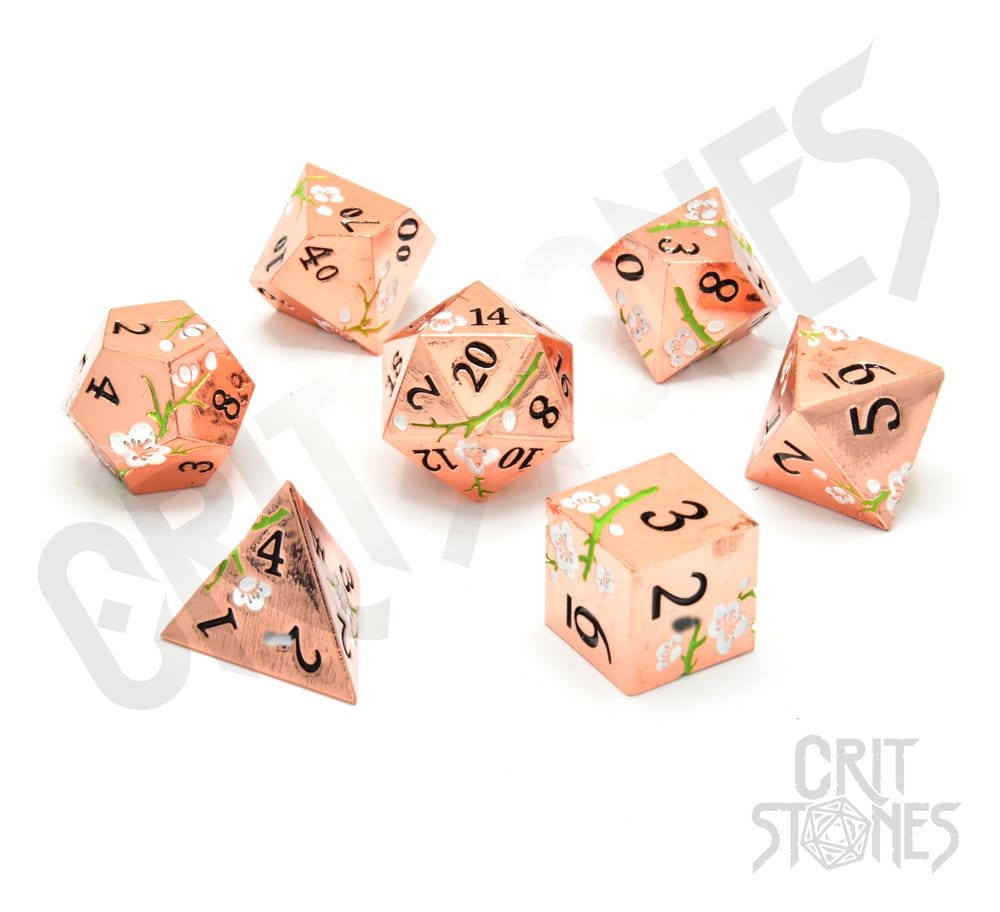 CritStones Metal Dice Set Pink Blossom (7)