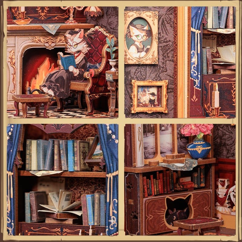 Book Nook Count Cat's Study 17 x 12 cm