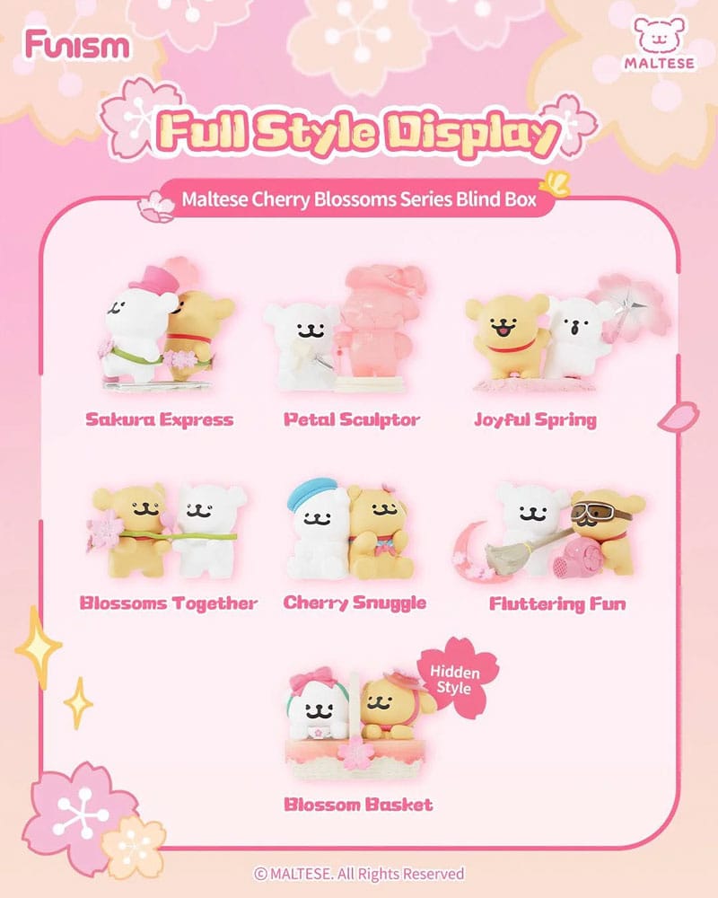 Maltese Cherry Blossoms Series Mini Figures 10 cm Display (6)