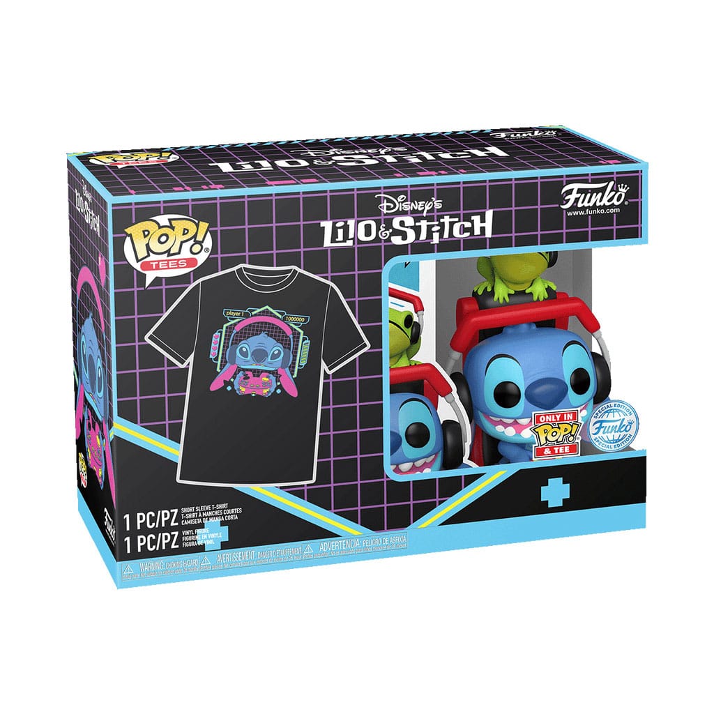 Lilo & Stitch POP! & Tee Box Gmr Stitch w/frog Size M