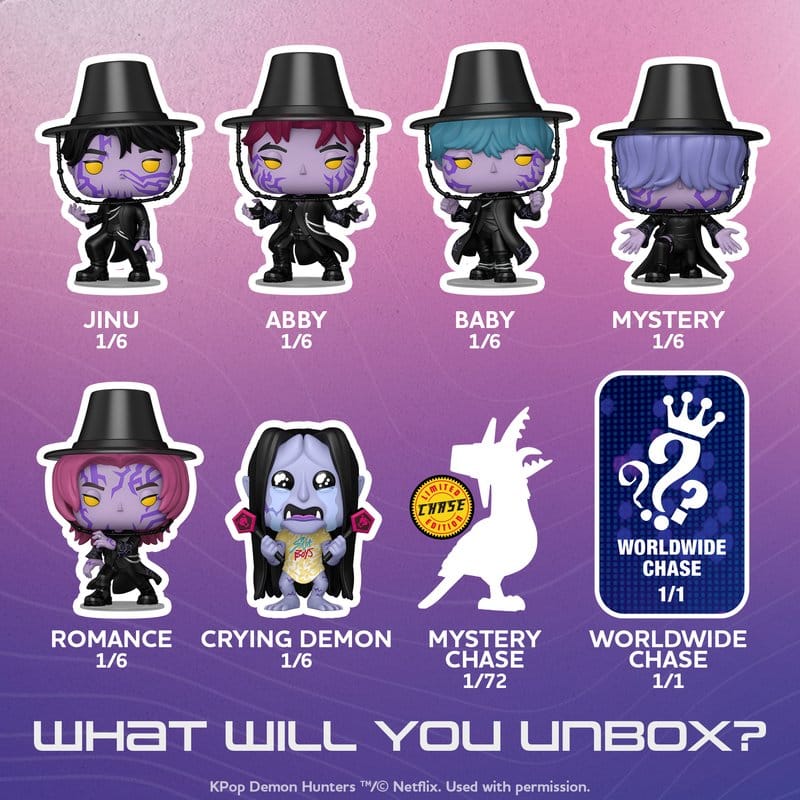 KPop Demon Hunters POP! Vinyl Figures 6pcPDQBox 9 cm Blind Box Assortment (6)