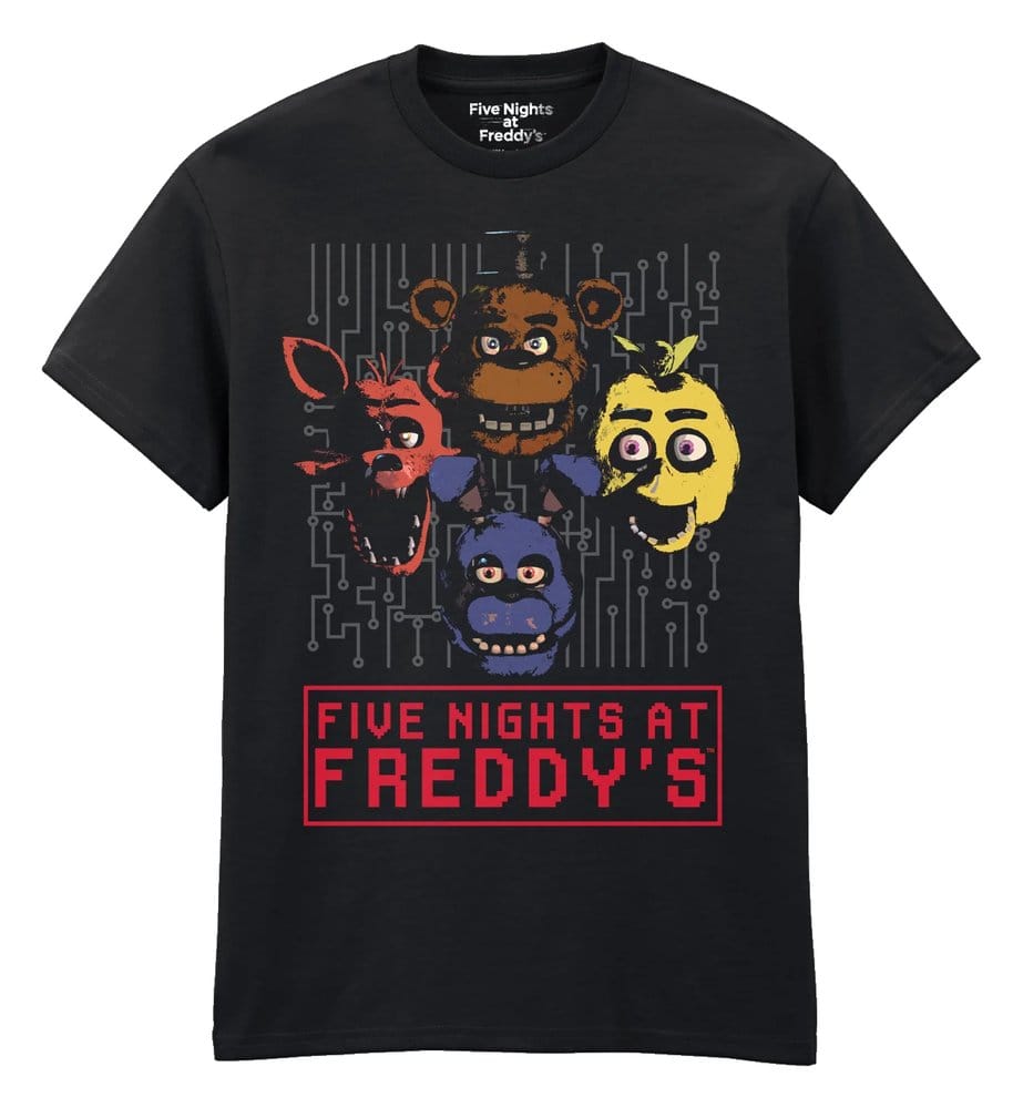 Five Nights at Freddy’s T-Shirt 4 Heads Black Size L