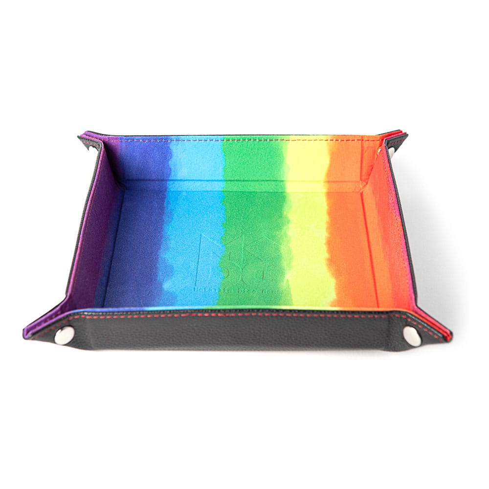 FanRoll Folding Dice Tray Velvet Watercolor Rainbow