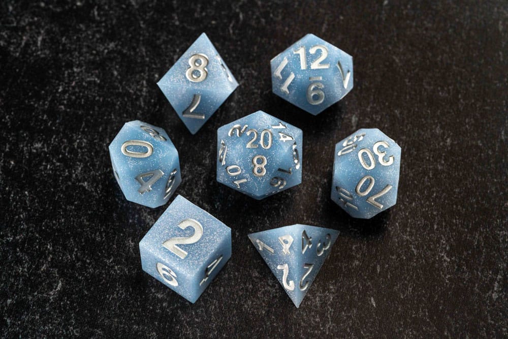FanRoll Sharp Edge Silicone Dice Set Volcanic Soot (7)