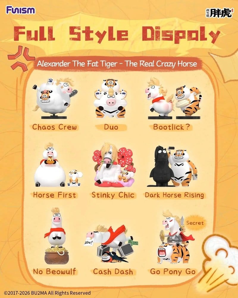 Alexander The Fat Tiger Blind Box Mini Figures The Real Crazy Horse Display (8)